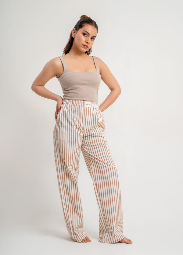 Mocha stripes pajama pants
