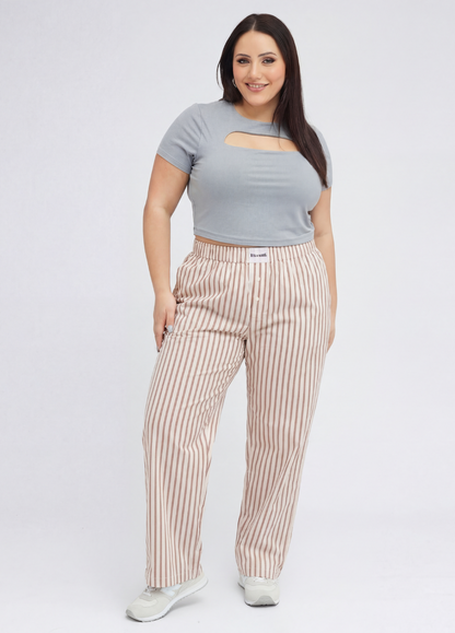 Mocha stripes pajama pants