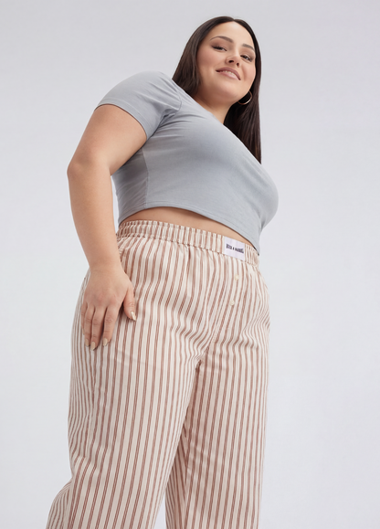 Mocha stripes pajama pants